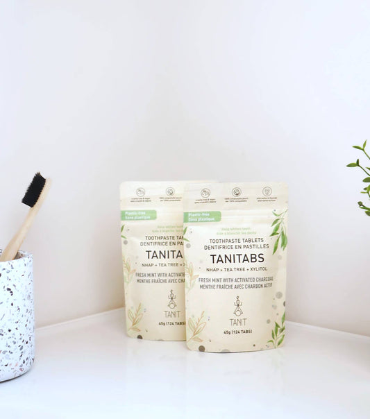 Mint Charcoal Toothpaste Tablets-Compostable Refill 124 tabs