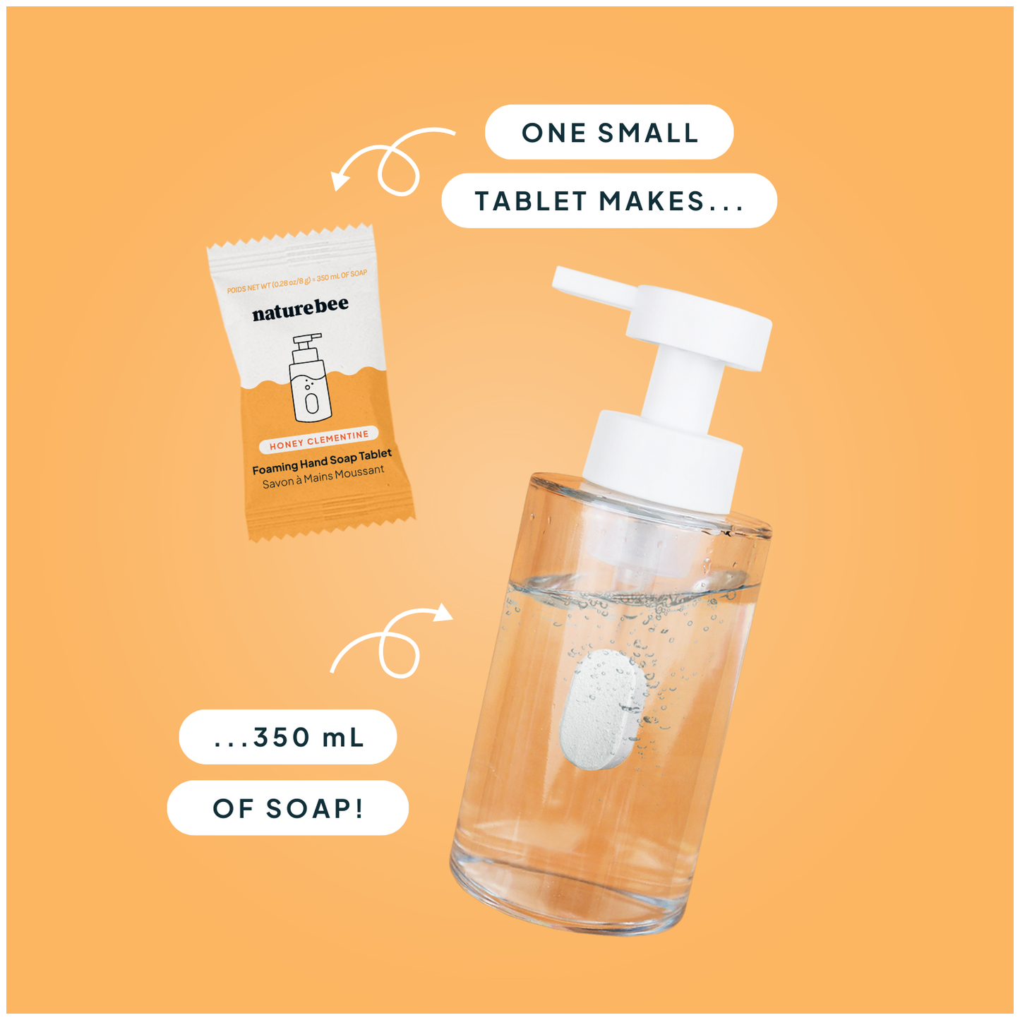 Honey Clementine Concentrated Foaming Hand Soap Tablet