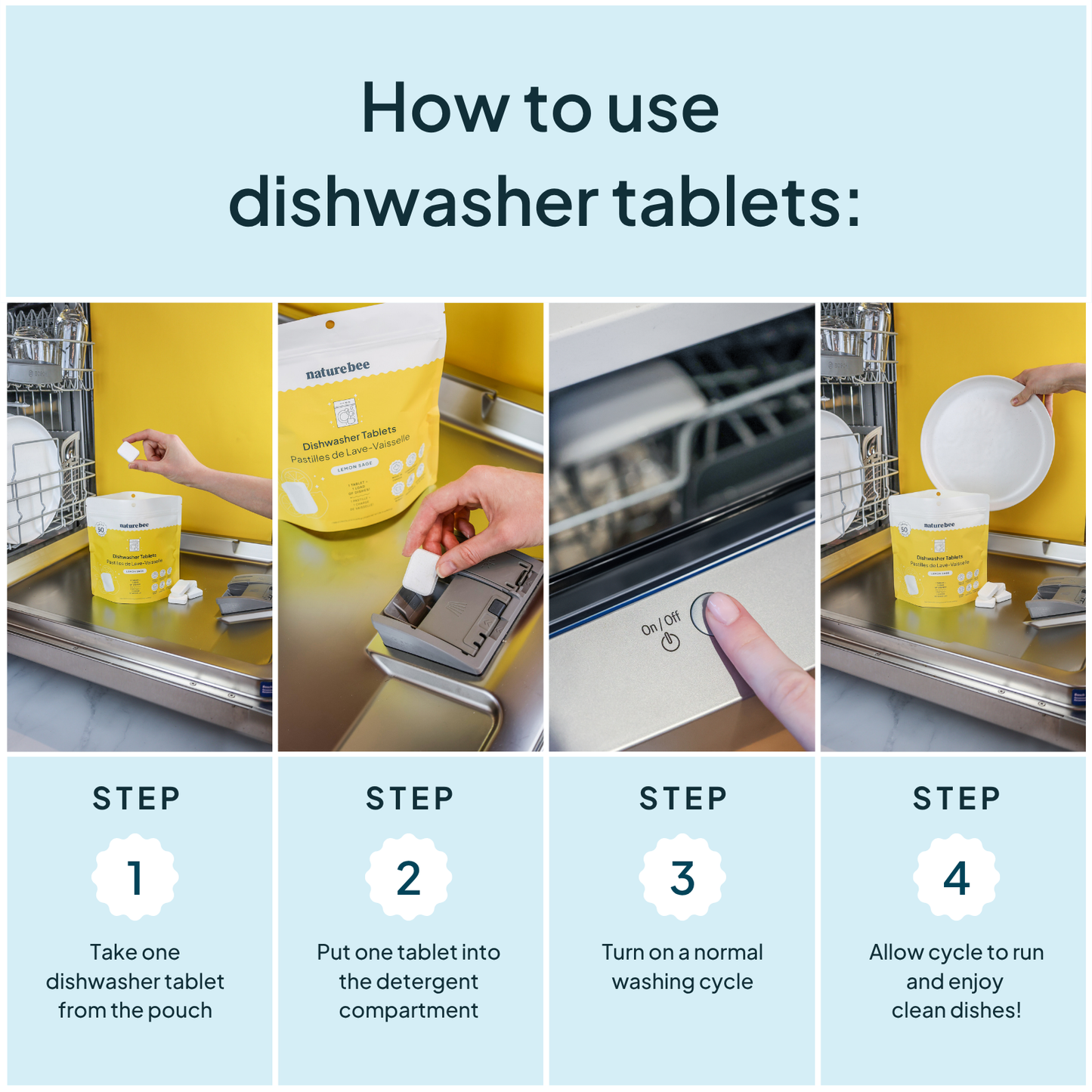 Dishwasher Tablets Lemon | MADE IN CANADA | Nature Bee